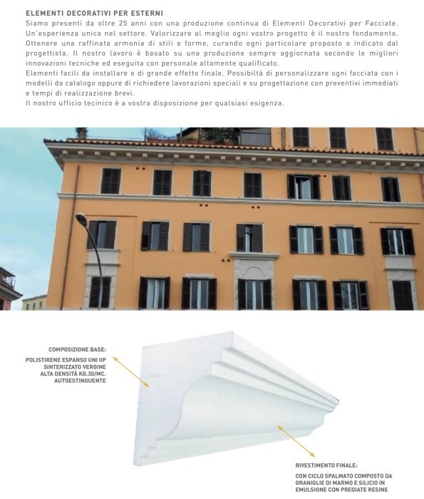 Fr 120 - Cornice in polistirene spalmato con graniglie - Decorget