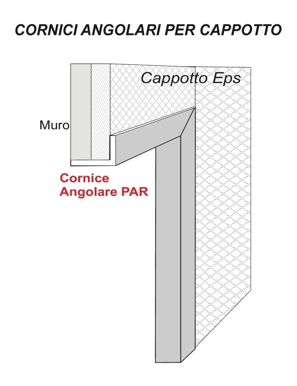 Par 10 - Cornice angolare in polistirene spalmato con graniglie - Decorget - Ital Decori - Image 1