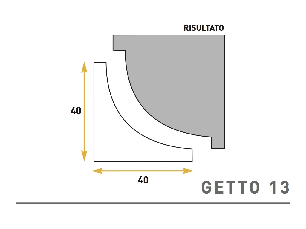 Getto 13 - Cornice sagomata in polistirene espanso - Decorget - Ital Decori